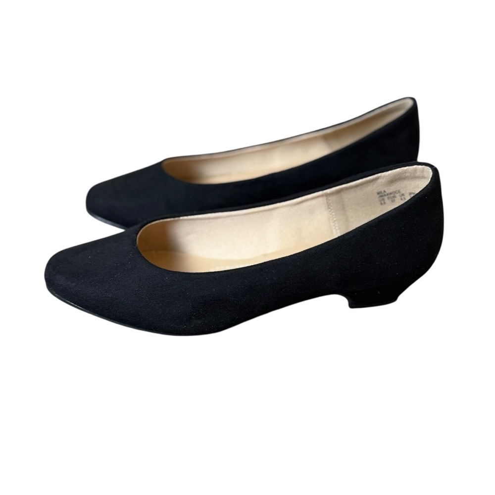 Dream Pairs Low Heel Chunky Pumps Black Faux Suede‎ 6.5M Classic Minimalist